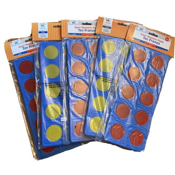 Learning Advantage Other - Learning Advantage Giant Magnetic Foam Ten Frames Yellow & Red 5 Sets Of 2